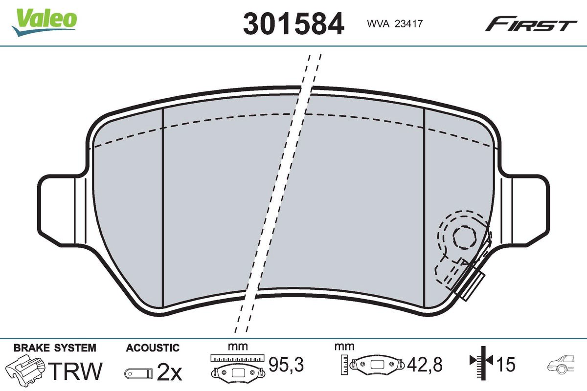 VALEO FIRST Hátsó fékbetét 301584_VALEO